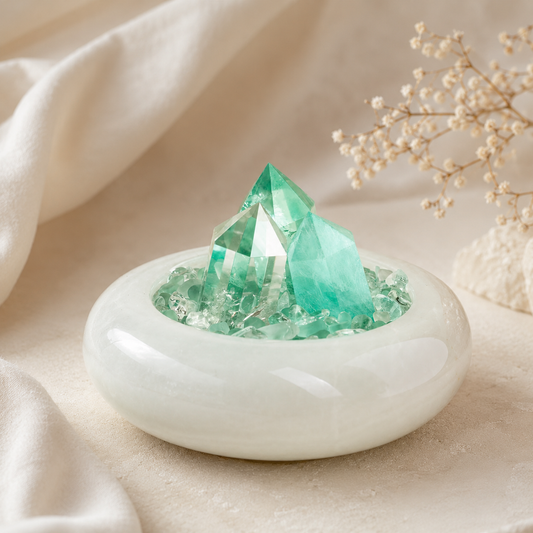 Clarity & Calm — Green Fluorite Crystal Bowl