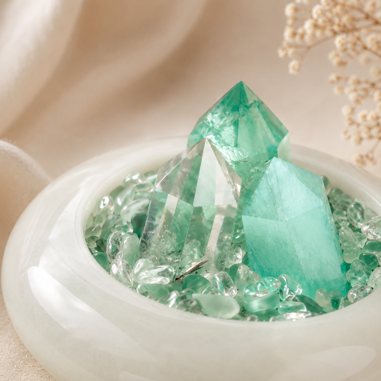 Clarity & Calm — Green Fluorite Crystal Bowl