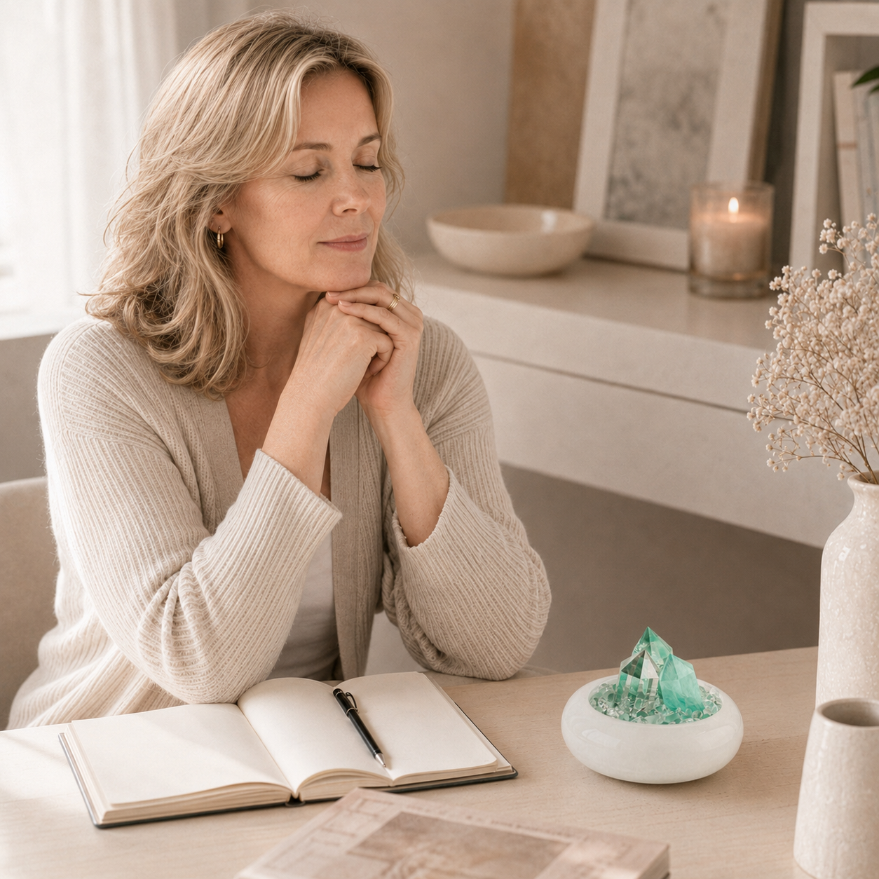 Clarity & Calm — Green Fluorite Crystal Bowl