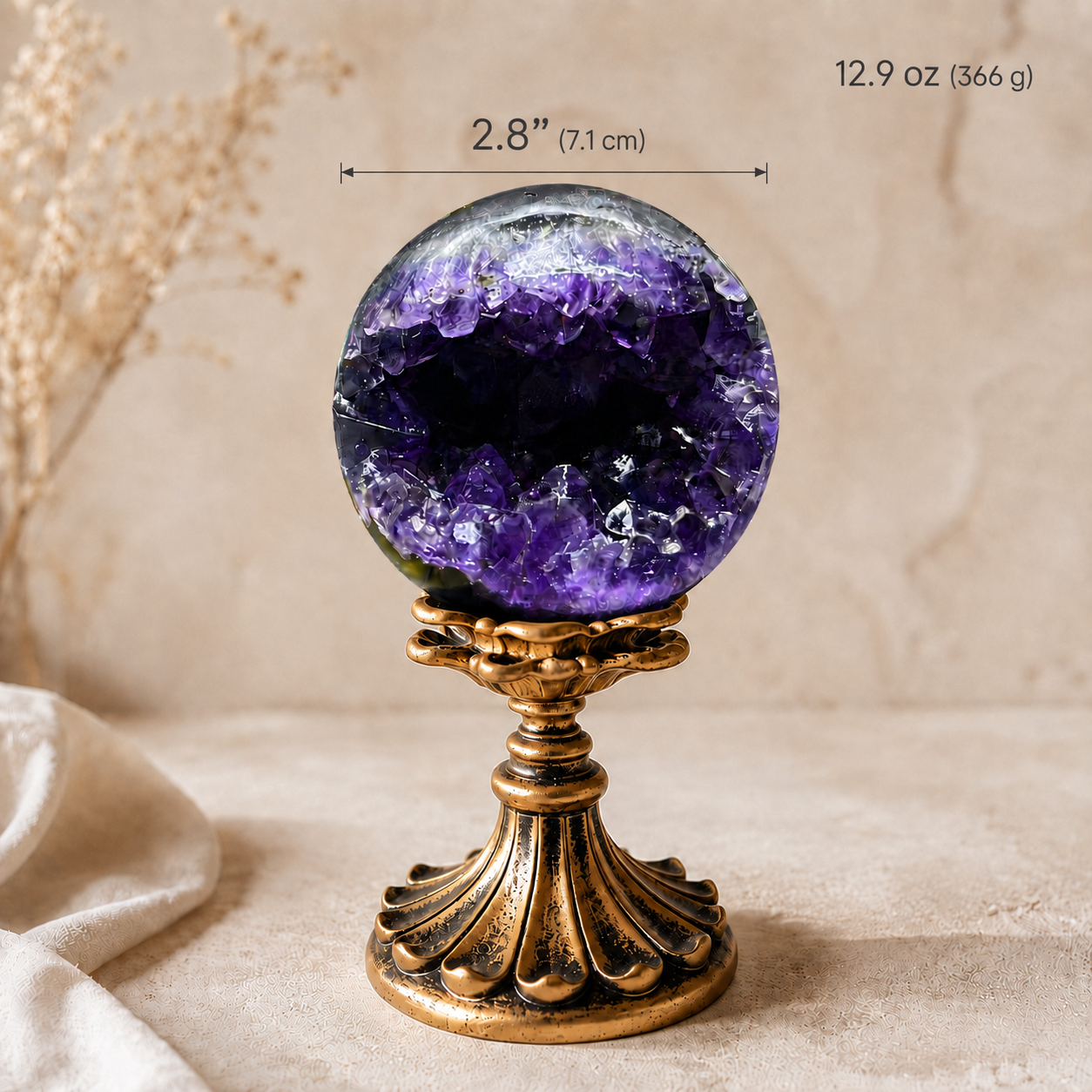 Abundance & Clarity — Amethyst Geode Sphere